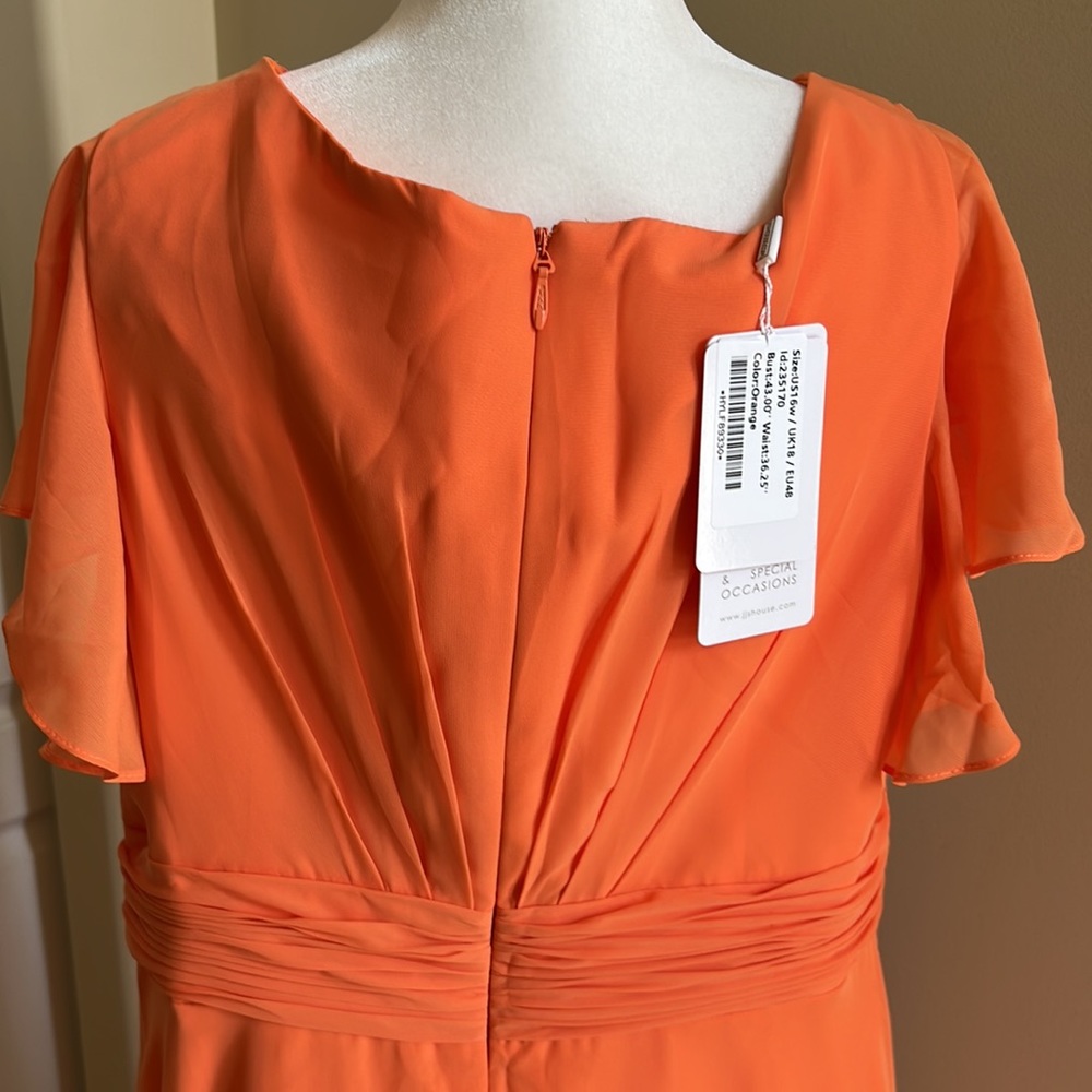 JJ’s House Formal Gown Size 16W Orange Maxi New with Tags - Picture 8 of 14